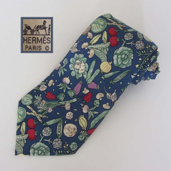 Hermes Other - HERMES multicolor vegetable pattern tie 100% silk